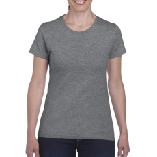 GILDAN Kerknyakú karcsusított női póló, Gildan GIL5000, Graphite Heather-M