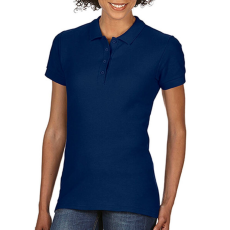 GILDAN Női Galléros póló Rövid ujjú Gildan Softstyle Ladies Double Pique Polo - XL, Sötétkék (navy)