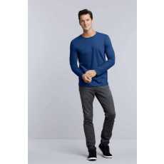 GILDAN Póló (Gildan Softstyle) férfi hosszú ujjú unisex (100%pamut 153/m2) navy, S