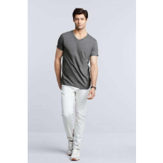 GILDAN Póló (Gildan Softstyle) férfi v-nyakú férfi (100%pamut) white, M