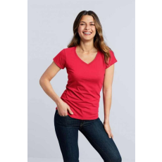 GILDAN Póló (Gildan Softstyle) női v-nyakú női (100%pamut) rs sport grey, L