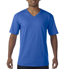 GILDAN Premium Cotton® felnőtt v-nyakú póló (royal, S) munkaruha