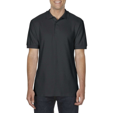 GILDAN Prémium dupla piké kötésű galléros férfi póló, Gildan GI85800, Black-2XL férfi póló