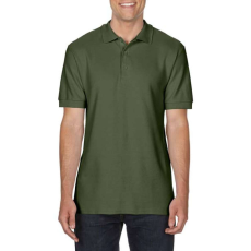 GILDAN Prémium dupla piké kötésű galléros férfi póló, Gildan GI85800, Military Green-S