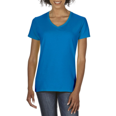 GILDAN Rövid ujjú V-nyakú női póló, Gildan GIL4100V, Sapphire-2XL