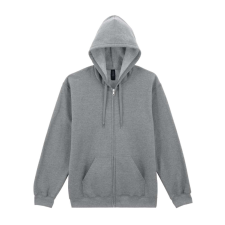 GILDAN Softstlye Midweight cipzáros - kapucnis pulóver GISF600, RS Sport Grey-XL férfi pulóver, kardigán