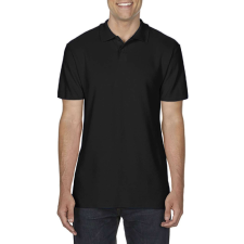 GILDAN Softstyle dupla piké galléros póló, Gildan GI64800, Black-3XL férfi póló