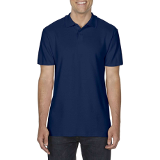 GILDAN Softstyle dupla piké galléros póló, Gildan GI64800, Navy-M