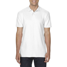 GILDAN Softstyle dupla piké galléros póló, Gildan GI64800, White-L