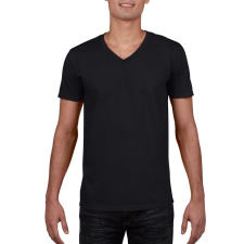 GILDAN Softstyle® felnőtt v-nyakú póló (black, XL) munkaruha