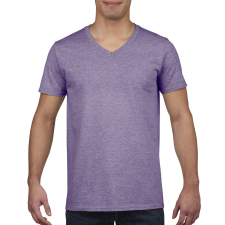 GILDAN softstyle, GI64V00, fit szabású V-nyakú pamut póló,Heather Purple-L férfi póló