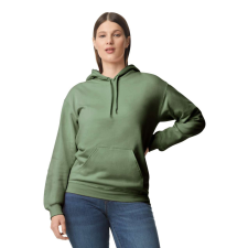 GILDAN Softstyle kapucnis pulóver kenguruzsebbel, Gildan GISF500, Military Green-S férfi pulóver, kardigán