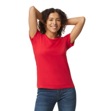 GILDAN Softstyle kereknyakú rövid ujjú női póló, Gildan GIL65000, Red-2XL