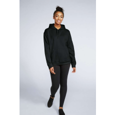 GILDAN Softstyle® puha, gyűrűs fonású pamut unisex kapucnis pulóver (black, S)