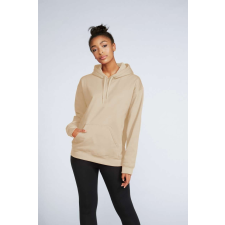 GILDAN Softstyle® puha, gyűrűs fonású pamut unisex kapucnis pulóver (sand, M) munkaruha