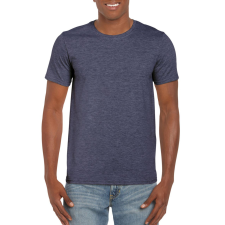GILDAN Softstyle rövid ujjú környakas póló, Gildan GI64000, Heather Navy-M férfi póló