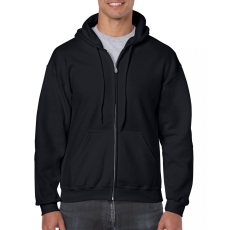 GILDAN Uniszex kapucnis pulóver Gildan GI18600 Heavy Blend™ Adult Full Zip Hooded Sweatshirt -4XL, Black
