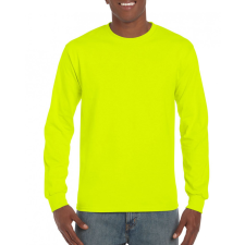 GILDAN Uniszex póló Gildan GI2400 Ultra Cotton Felnőtt Hosszú Ujjú póló -3XL, Safety Green férfi póló