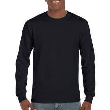 GILDAN Uniszex póló Hosszú ujjú Gildan Ultra Cotton Adult T-Shirt LS - 2XL, Fekete férfi póló