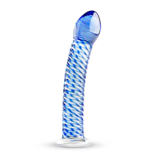 GILDO Gildo Glass No. 5 - spirális  üveg dildó (áttetsző-kék) műpénisz, dildó