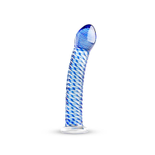 GILDO Glass No. 5 - spirális üveg dildó (áttetsző-kék) műpénisz, dildó