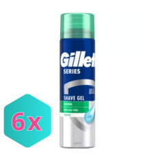  Gillette Series borotvagél Aloe Vera 200ml KARTON - 6 db borotvahab, borotvaszappan