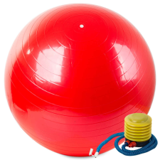 Gimnasztikai labda pumpával, 65 cm, piros fitness labda