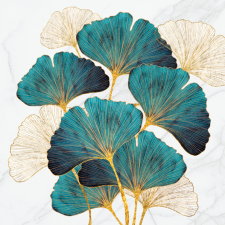 Ginkgo Biloba Gold and Emerald szalvéta 20 db-os 33x33 cm party kellék