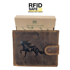 Giorgio Carelli RFID védett, lovas, rugalmas nyelves bőr pénztárca 417797-702 pénztárca