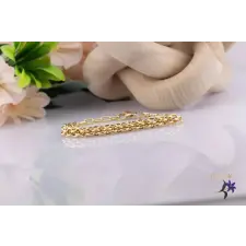  Gitta antiallergén középen fonott szemekkel diszitett karkötő-14K karkötő