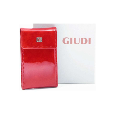  Giudi kártyatartó, piros, lakkbőr, pántos 6421-GVL-05