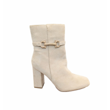  Givana bézs magassarkú bokacsizma, Méret:39 női csizma, bakancs