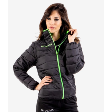 Givova Olanda Unisex kabát fekete-zöld fluo 1034 3XS férfi kabát, dzseki