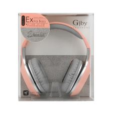  GJBY GJ28 Audio Extrs Bass fejhallgató, rózsaszín fülhallgató, fejhallgató