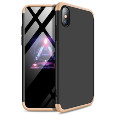 GKK 360 Protection telefontok hátlap tok Első és hátsó tok telefontok hátlap az egész testet fedő iPhone XS Max fekete-arany tok és táska