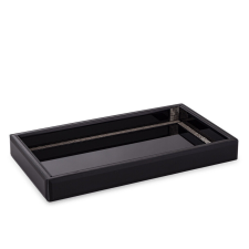  Glamour design szögletes fekete üveg tálca strasszos berakással 3x27x15cm konyhai eszköz