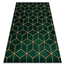 GLAMOUR EMERALD szőnyeg 1014 glamour, elegáns kocka üveg zöld / arany 140x190 cm lakástextília