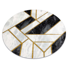 GLAMOUR EMERALD szőnyeg 1015 kör - glamour, elegáns márvány, geometriai fekete / arany kör 200 cm lakástextília