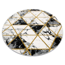 GLAMOUR EMERALD szőnyeg 1020 kör - glamour, elegáns márvány, háromszögek fekete / arany kör 200 cm lakástextília