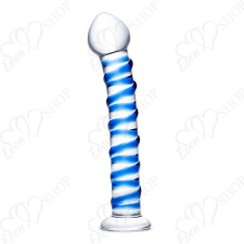 Glas - Blue Spiral Glass Dildo blue műpénisz, dildó