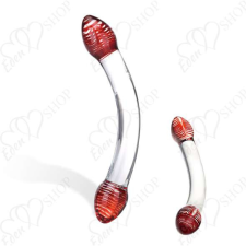 Glas - Red Head Double Glass Dildo műpénisz, dildó