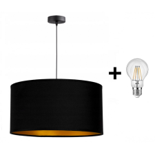 Glimex ABAZUR állítható függőlámpa fekete / arany 1x E27 + ajándék LED izzó világítás