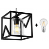Glimex CAGE függőlámpa átlátszó + ajándék LED izzó