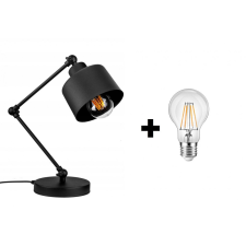 Glimex LAVOR állítható asztali lámpa fekete 1x E27 + ajándék LED izzó világítás