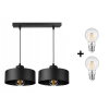 Glimex LAVOR MED állítható függőlámpa fekete 2x E27 + ajándék LED izzó