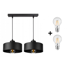 Glimex LAVOR MED állítható függőlámpa fekete 2x E27 + ajándék LED izzó világítás