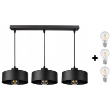 Glimex LAVOR MED állítható függőlámpa fekete 3x E27 + ajándék LED izzó világítás