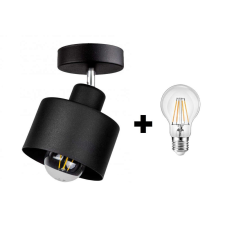 Glimex Mennyzeti lámpa fekete fém búrával | Loft - Industrial | Glimex Lavor 1xE27 GKL41C világítás