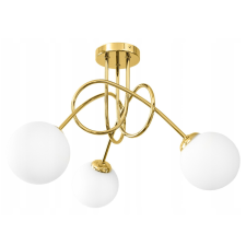 Glimex opál üveg gömb / golyó mennyezeti lámpa 3xE27 LISZ Gold GLIS0086 világítás