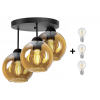 Glimex Orb mennyezeti lámpa méz 3x E27 + ajándék LED izzó